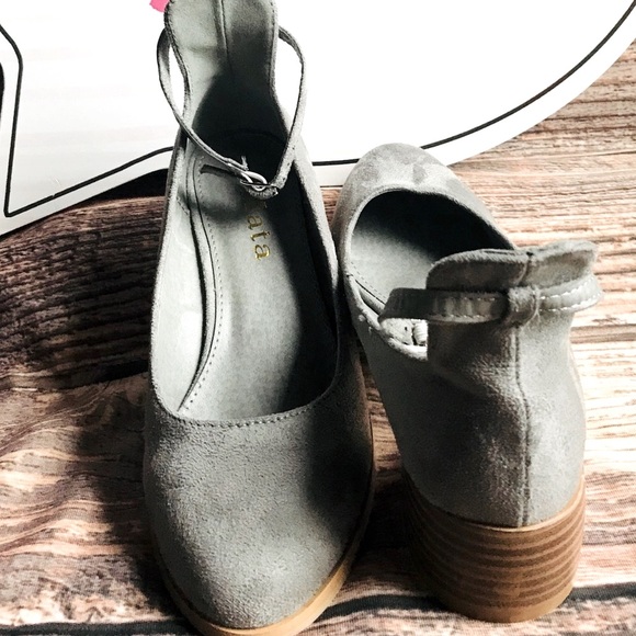 Matas women’s slingback block heel Grey Suede - Picture 7 of 7